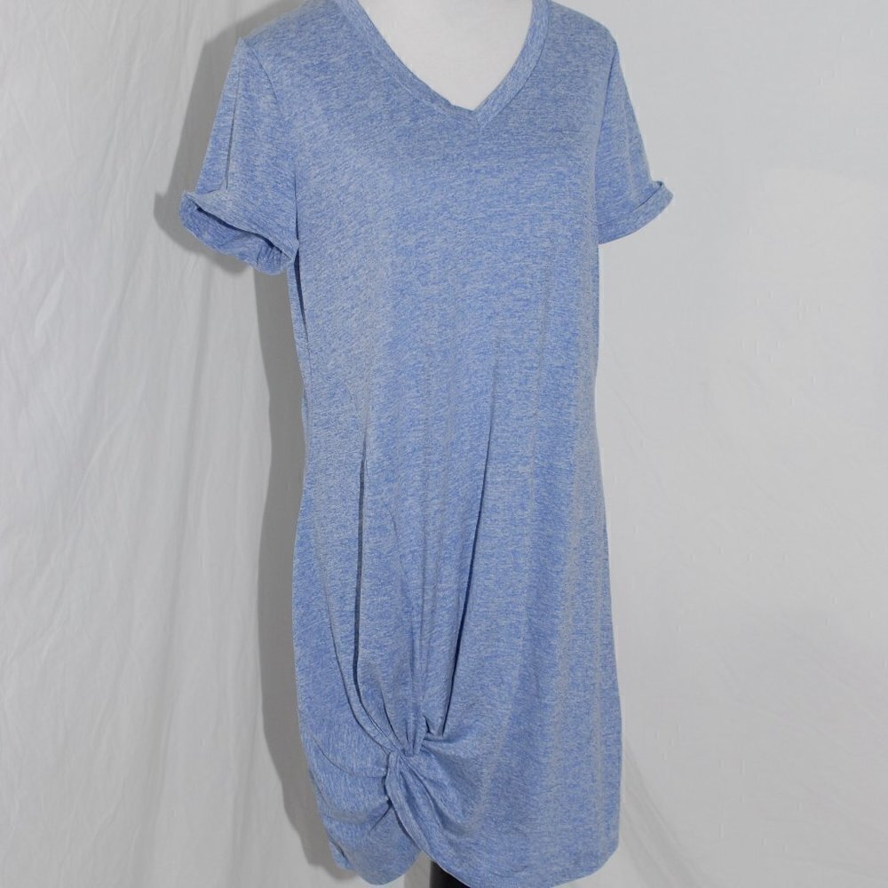Shirt Dress Beach Cover Up Womens Medium Blueish-Purple Summer Polyester-Spandex